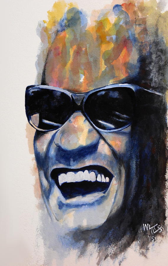 Musician Painting - The High Priest of Soul - Ray Charles by William Walts