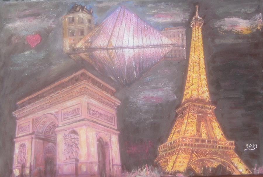 The highlights of Paris  Painting by Sam Shaker