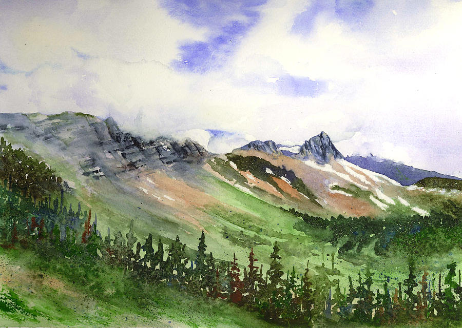 The Highline from Granite Park - Glacier Painting by Marsha Karle