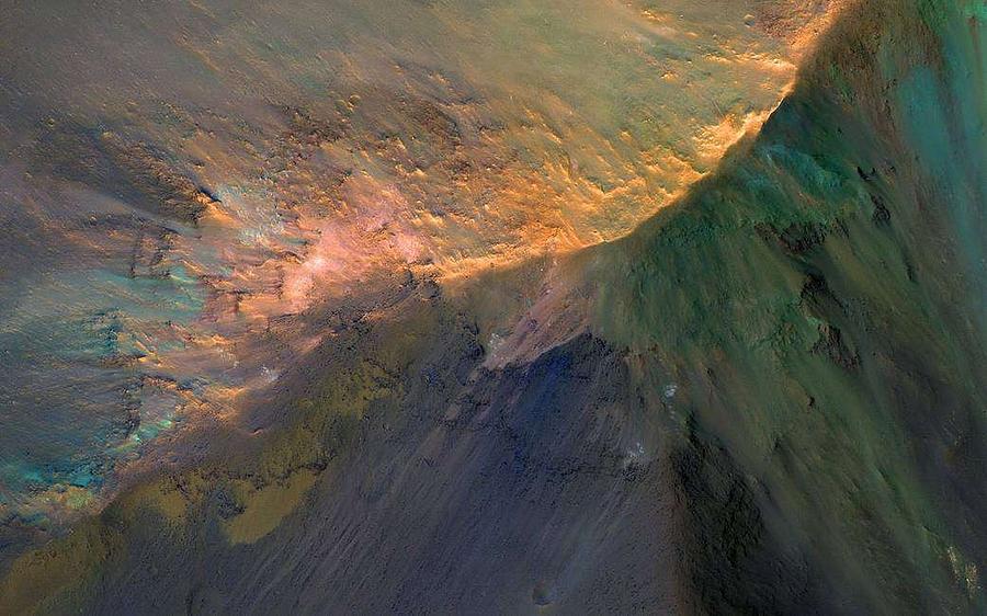 The Hills are Colorful in Juventae Chasma Painting by Celestial Images