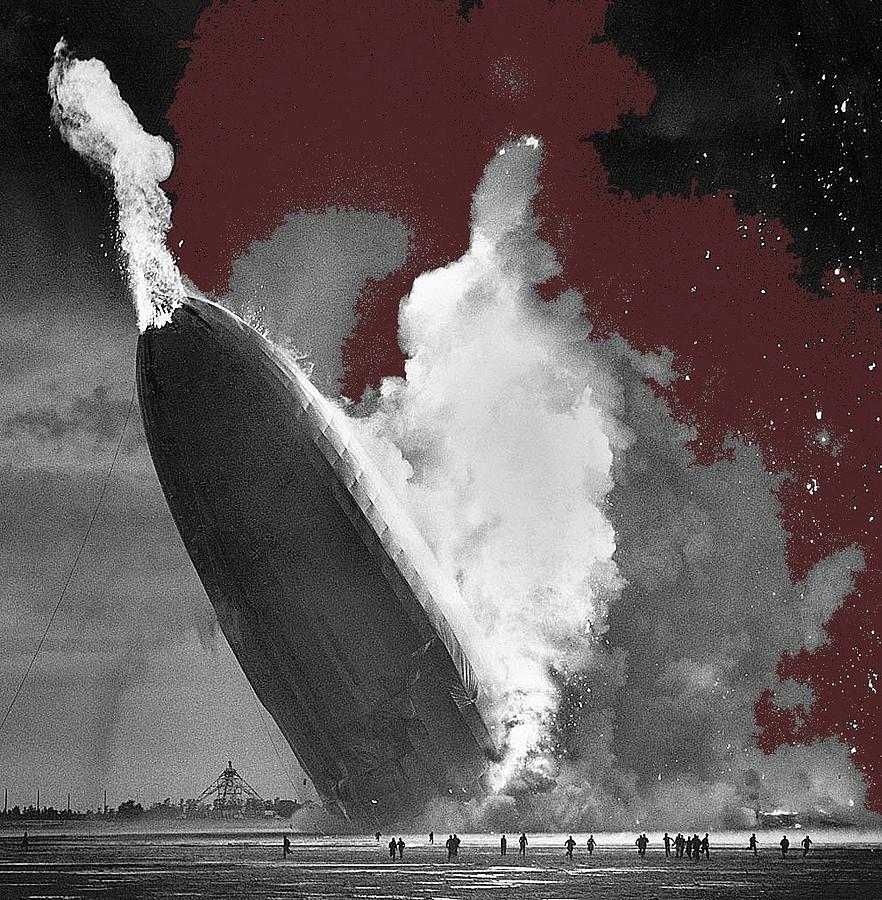 The Hindenburg disaster number three Lakehurst New Jersey May 6 1937 color added 2015 Photograph by David Lee Guss