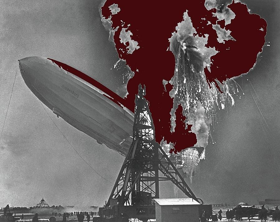 The Hindenburg disaster number two Lakehurst New Jersey May 6 1937 color added 2015 Photograph by David Lee Guss