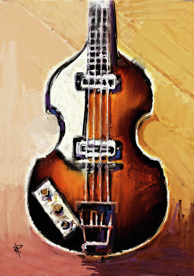The Hofner Bass Mixed Media by Russell Pierce