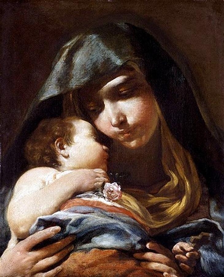 The Holy Child and Blessed Mary Painting by Unknown Artist