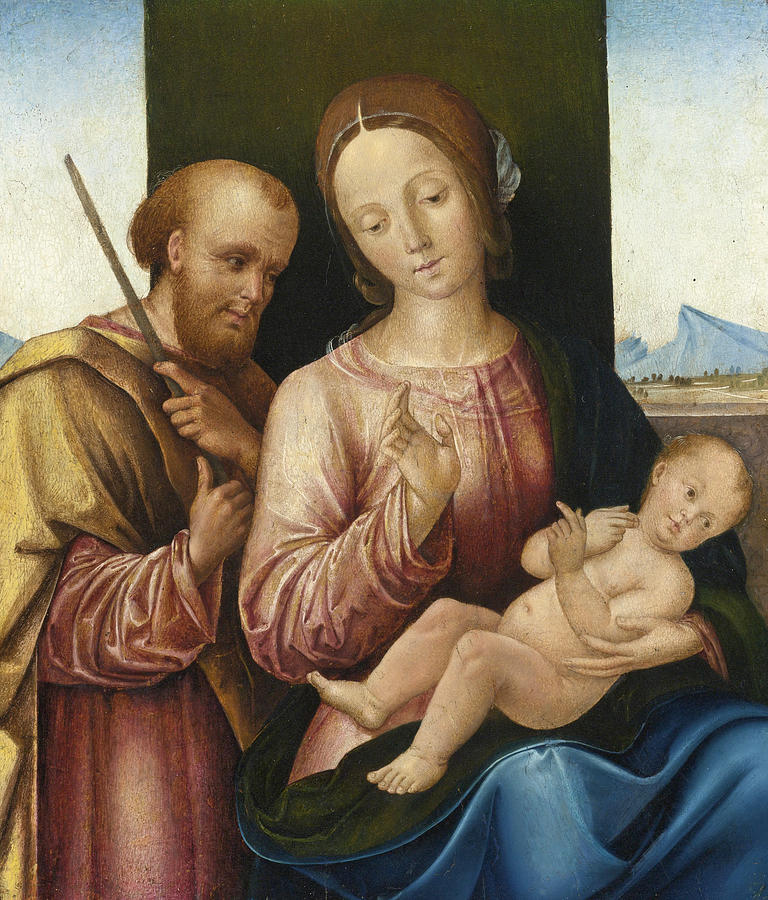 The Holy Family Painting by Bernardino Zaganelli