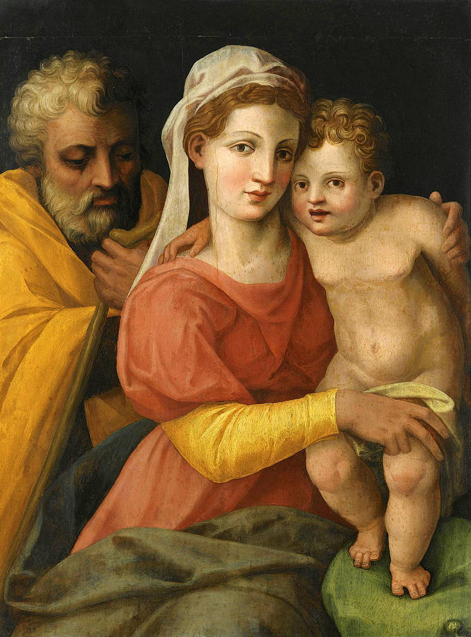 The Holy Family Painting by Follower of Perino del Vaga