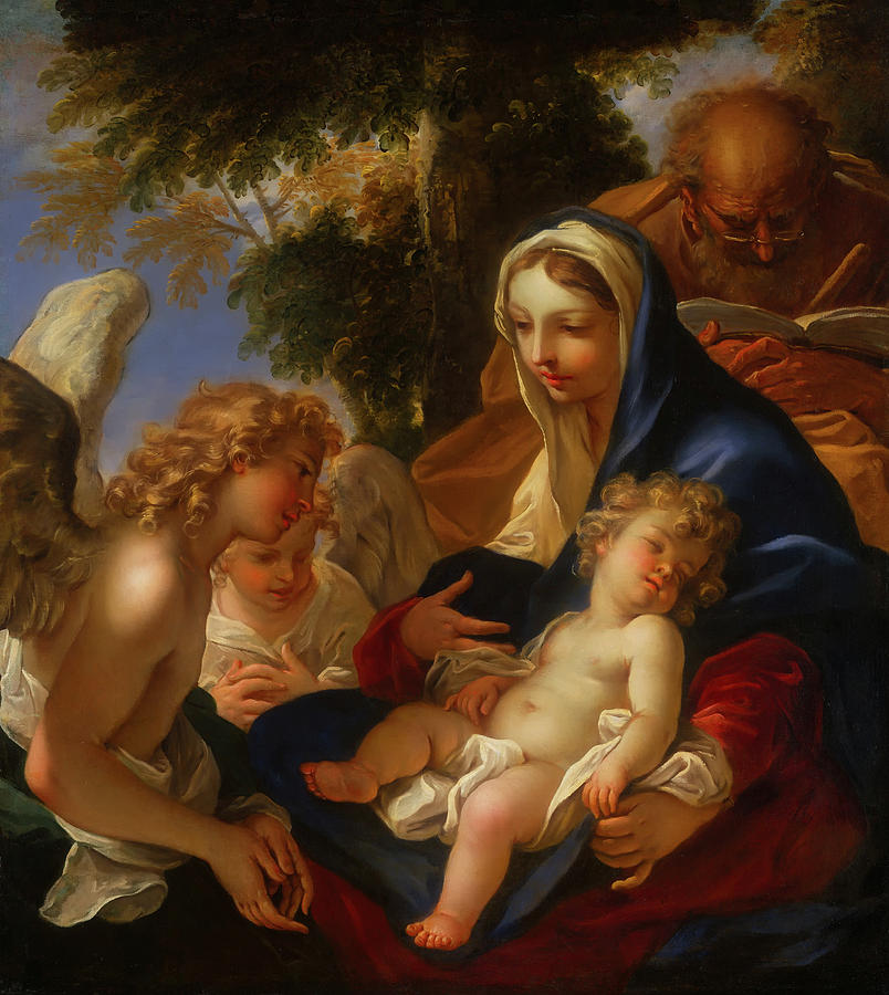 The Holy Family With Angels Painting by Mountain Dreams