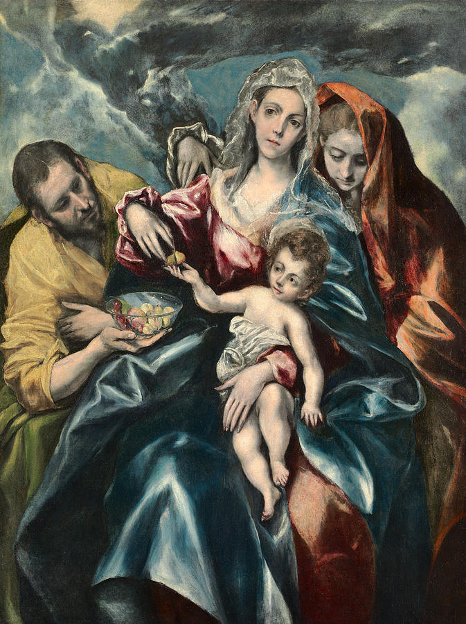 The Holy Family with Saint Mary Magdalen Painting by El Greco
