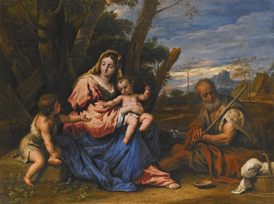 The Holy Family with the Infant Saint John the Baptist in a Landscape Painting by Sebastiano Ricci