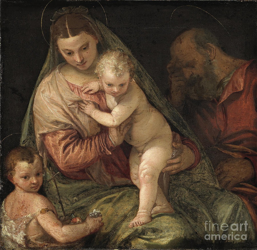 The Family with the Infant St. John the Baptist Painting by Celestial Images