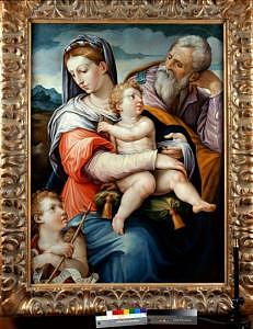 The Holy Family With The Infant St John The Baptist Painting by Giorgio ...