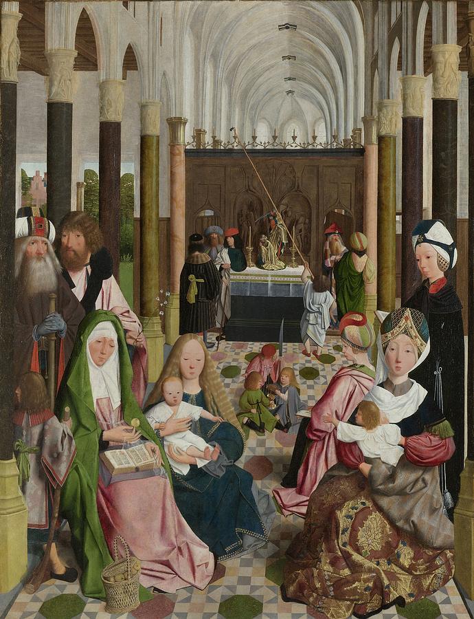 The Holy Kinship, 1495 Painting by Vincent Monozlay