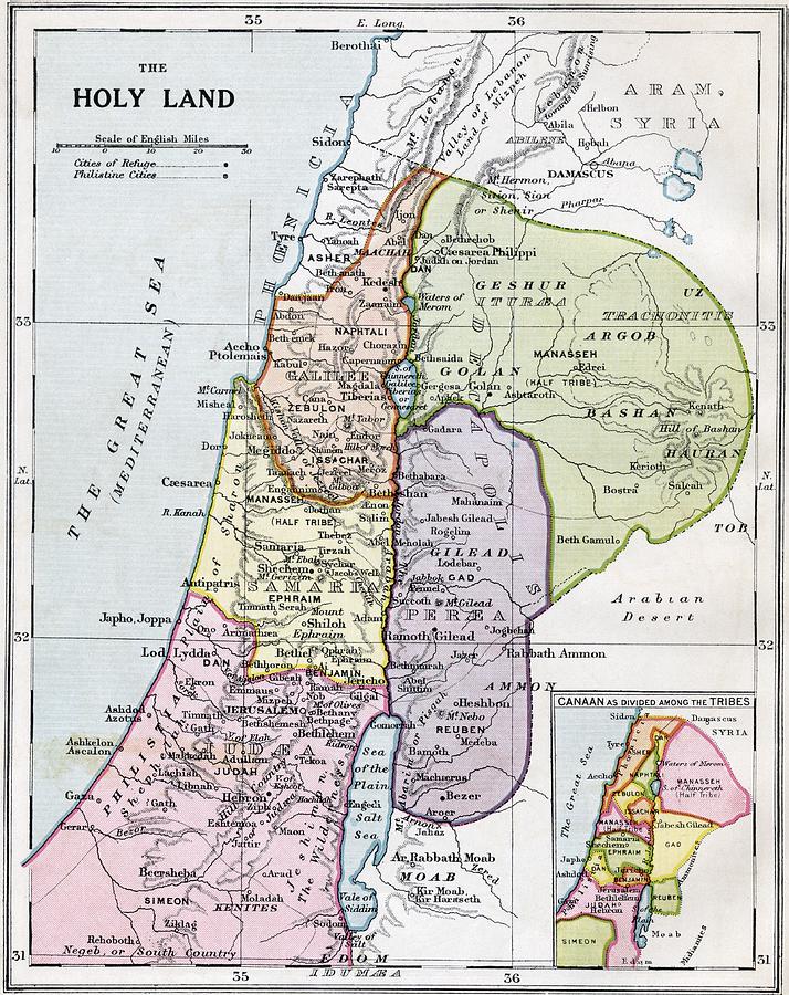 The Holy Land In Biblical Times. From Drawing by Vintage Design Pics ...