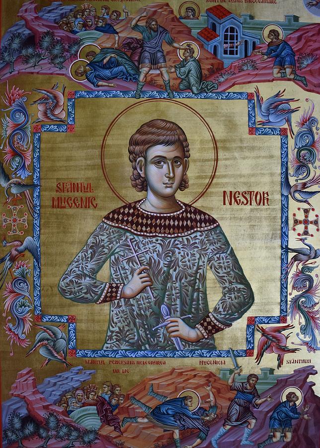 Byzantine Painting - The Holy Martyr Nestor by Lembrau Iulian