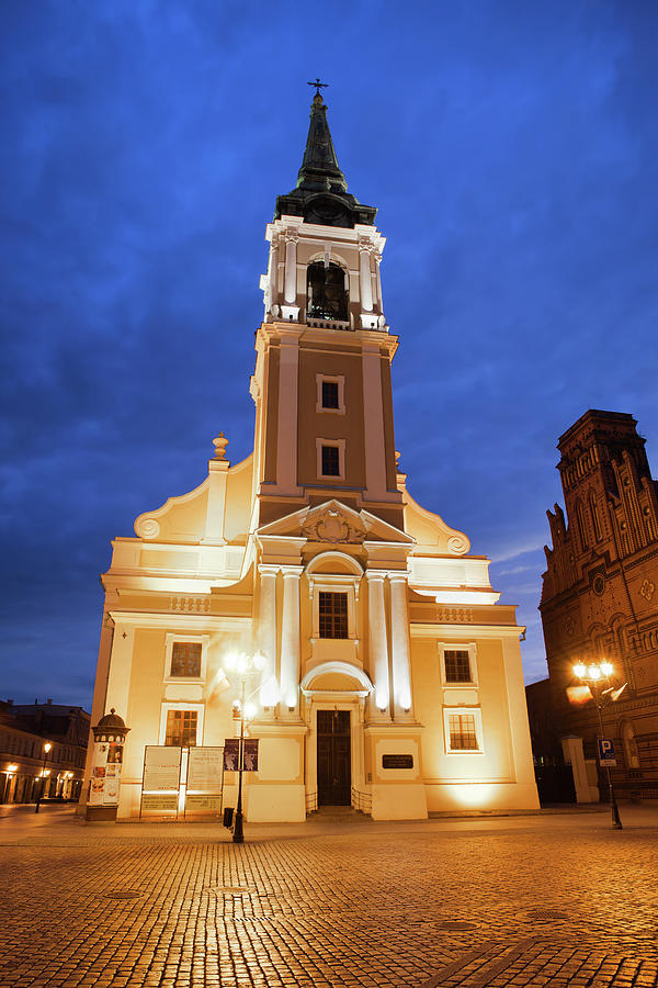 The Holy Spirit Church at Night in Torun Photograph by Artur Bogacki