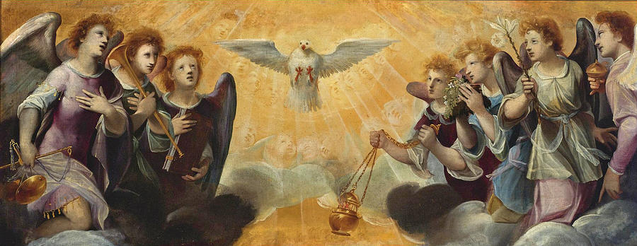 The Holy Spirit with Angels Painting by Florentine School