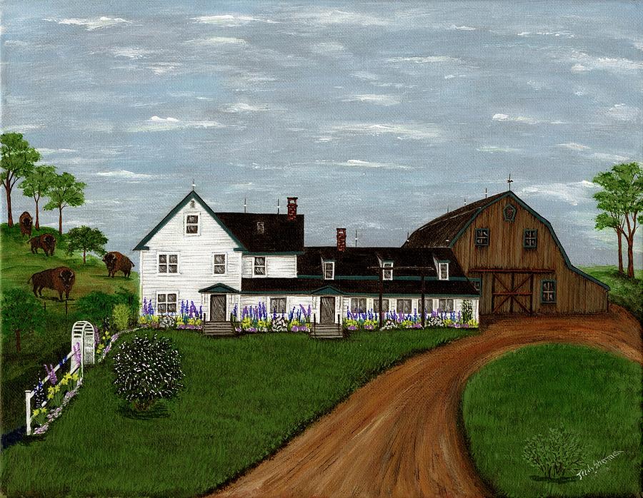 Farm Painting - The Homestead Lodge by Judy Sherman