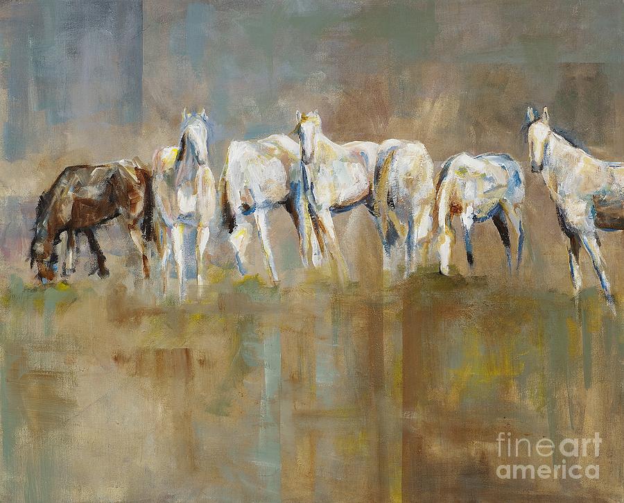 Horses Painting - The Horizon Line by Frances Marino