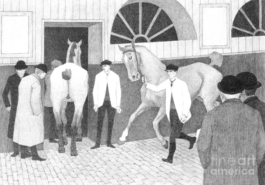 The Horse Mart  Barbican Number One Drawing by Robert Bevan