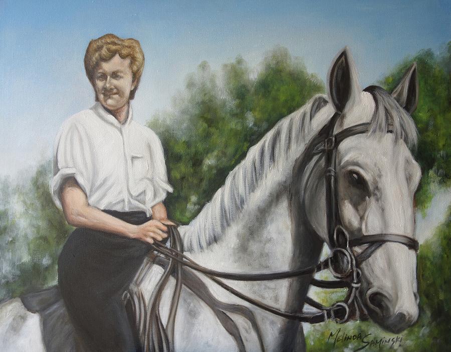 The Horsewoman  Painting by Melinda Saminski