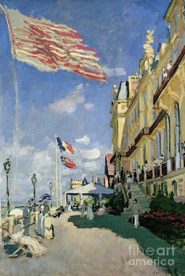 The Hotel des Roches Noires at Trouville Painting by Claude Monet