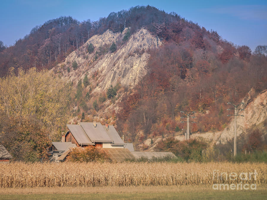 The house between the hills and cornfield Photograph by Claudia M Photography