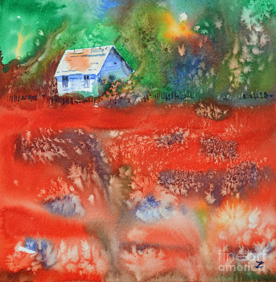 The House by the Poppy Field Painting by Zaira Dzhaubaeva