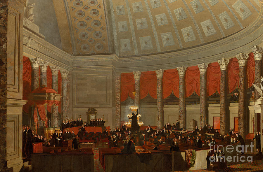 Politician Painting - The House of Representatives, 1822 by Samuel Finley Breese Morse