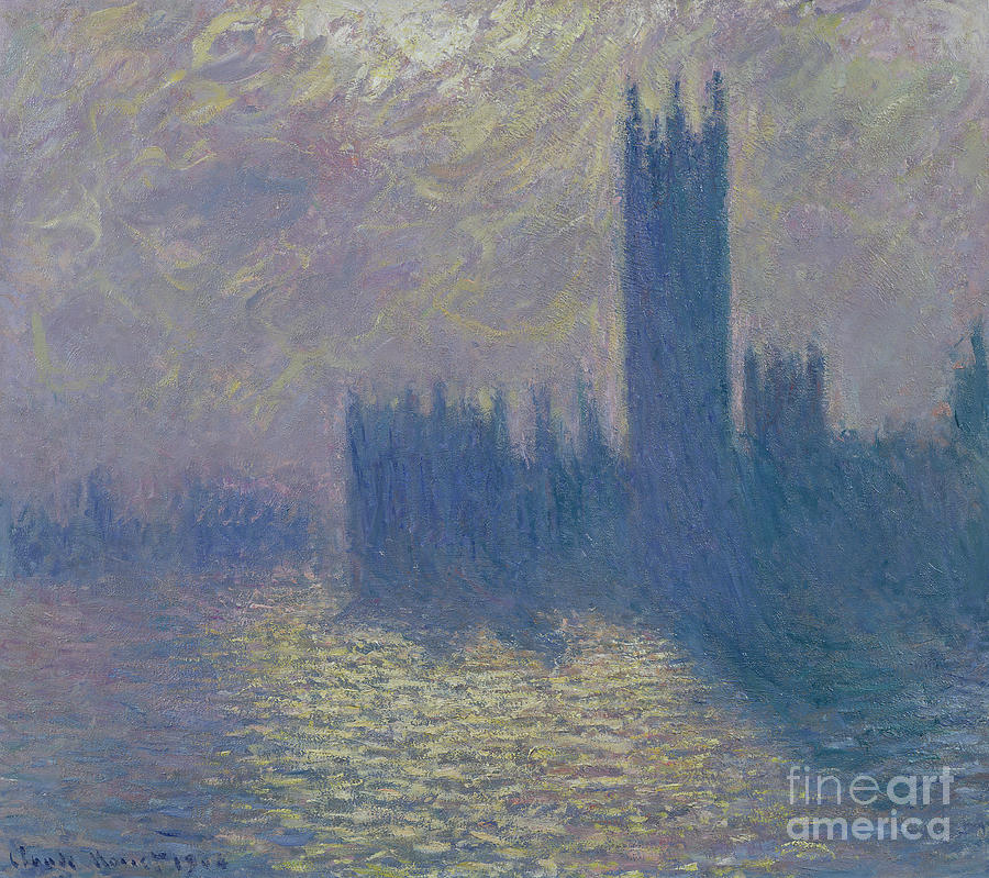 The Houses of Parliament Stormy Sky Painting by Claude Monet