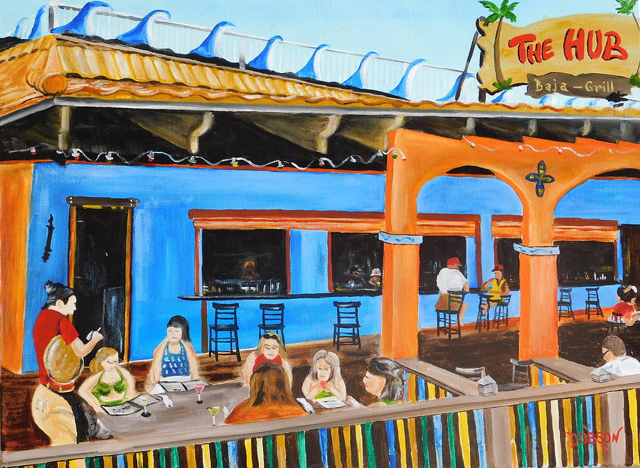 The Hub Baja Grill On Siesta Key Painting by Lloyd Dobson