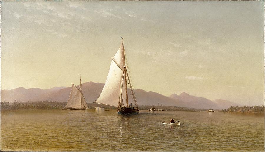 The Hudson at the Tappan Zee by Francis Augustus Silva, 1876 Painting by Celestial Images