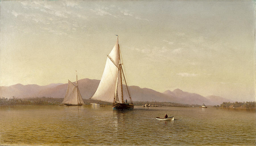 The Hudson at the Tappan Zee Painting by Francis Augustus Silva