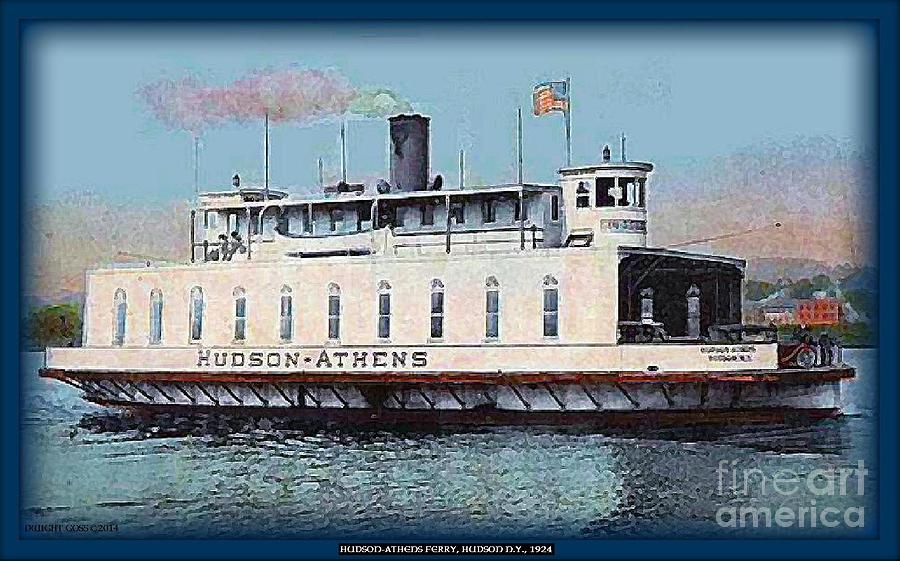 The Hudsonathens Ferry, Hudson River Ny, 1910 Mixed Media by Dwight