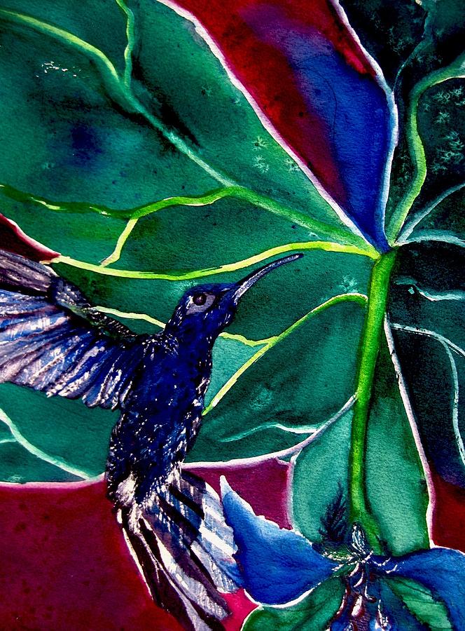 The Hummingbird and the Trillium Painting by Lil Taylor