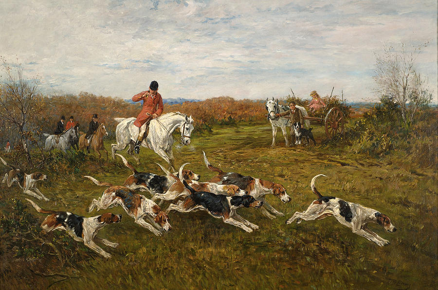 The Hunt in Full Cry Painting by John Emms