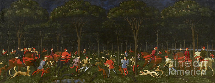 The Hunt in the Forest Painting by Paolo Uccello