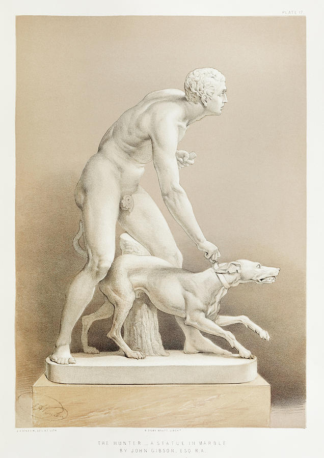 The hunter a statue in marble by John Gibson from the Industrial arts of the Nineteenth Century Painting by Vincent Monozlay