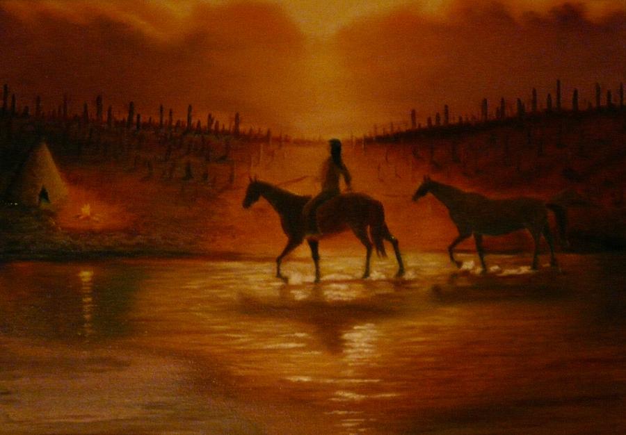 The hunter returns Painting by Gene Gregory