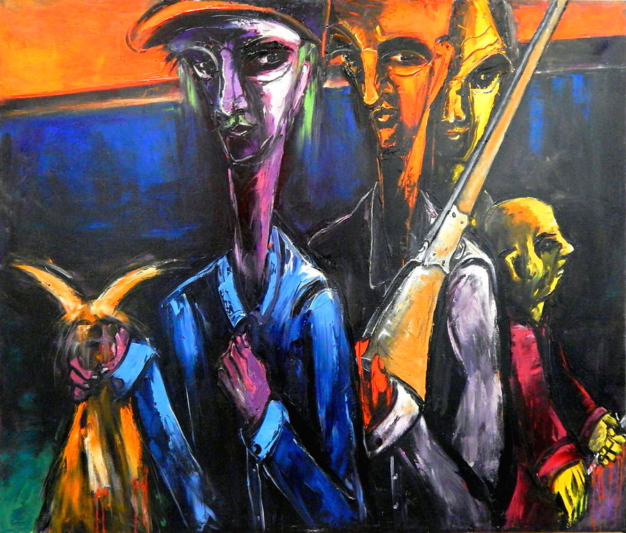 People Painting - The Hunters by Kenneth Agnello