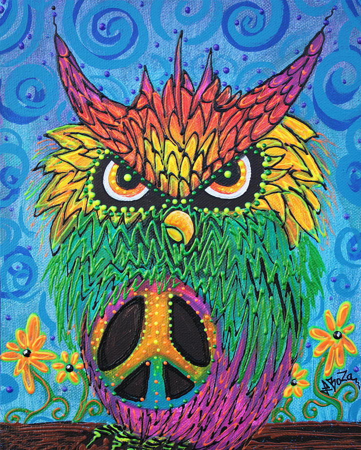 Animal Painting - The Hush Owl by Laura Barbosa