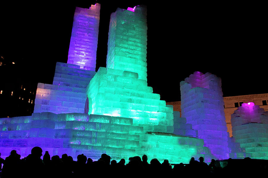 The Ice Castle is a popular Attraction in Downtown St. Paul, Minnesota