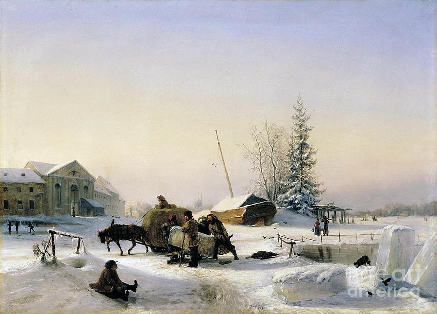 The ice transport in 1849 Painting by MotionAge Designs