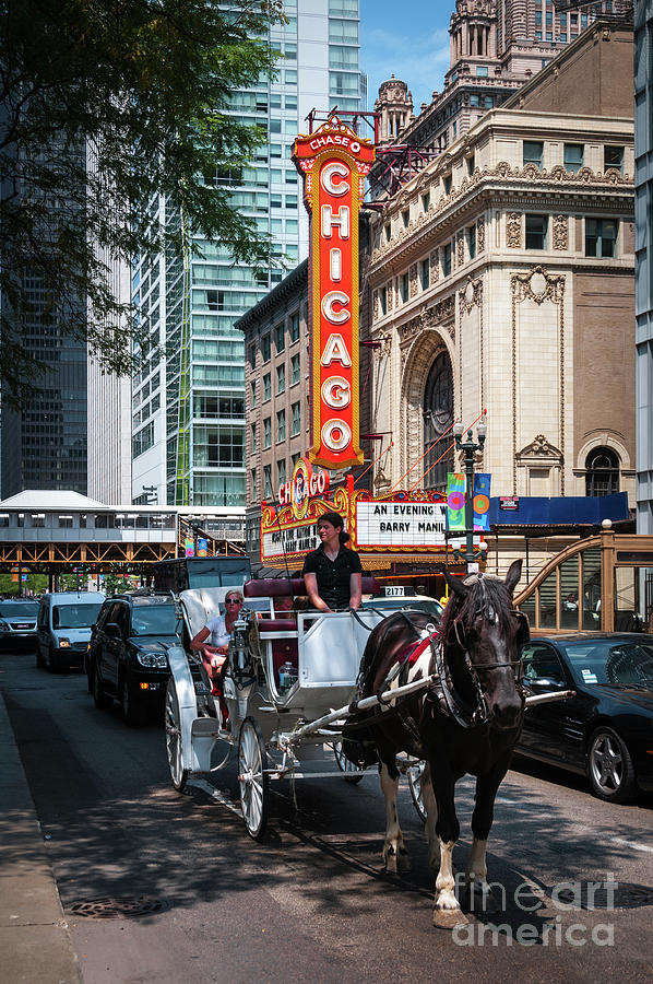The Iconic Chicago Theater Sign and Traffic on State Street Photograph by David Levin