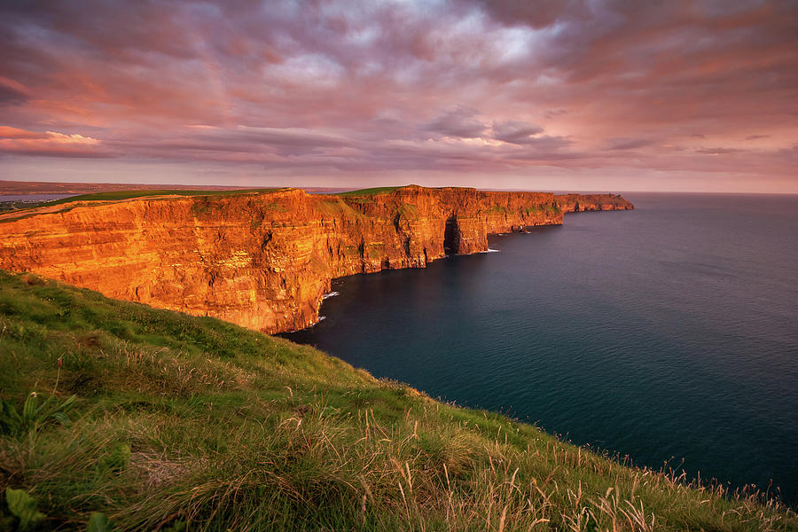 Majestic Cliffs Of Moher At Sunset Photograph by Pierre Leclerc ...