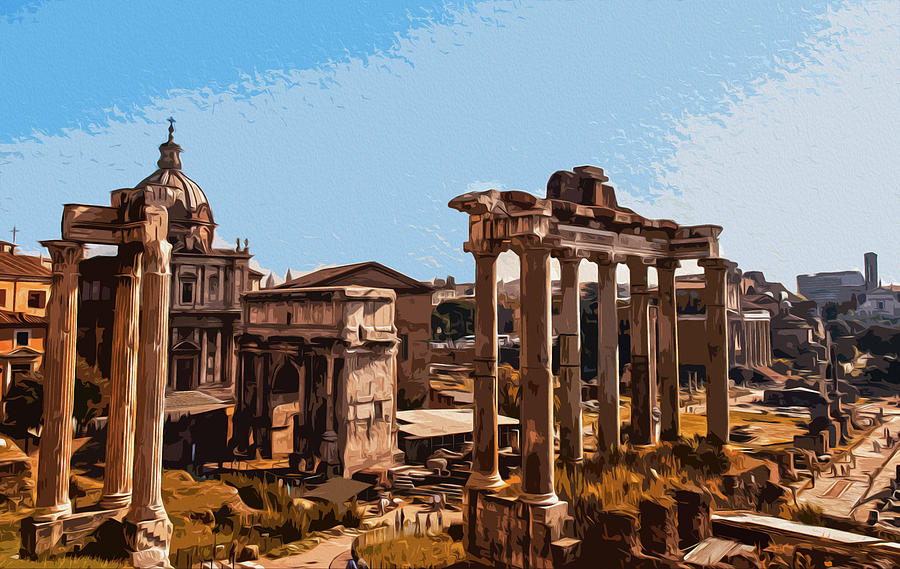 The Imperial Fora, Rome - 01 Painting by AM FineArtPrints