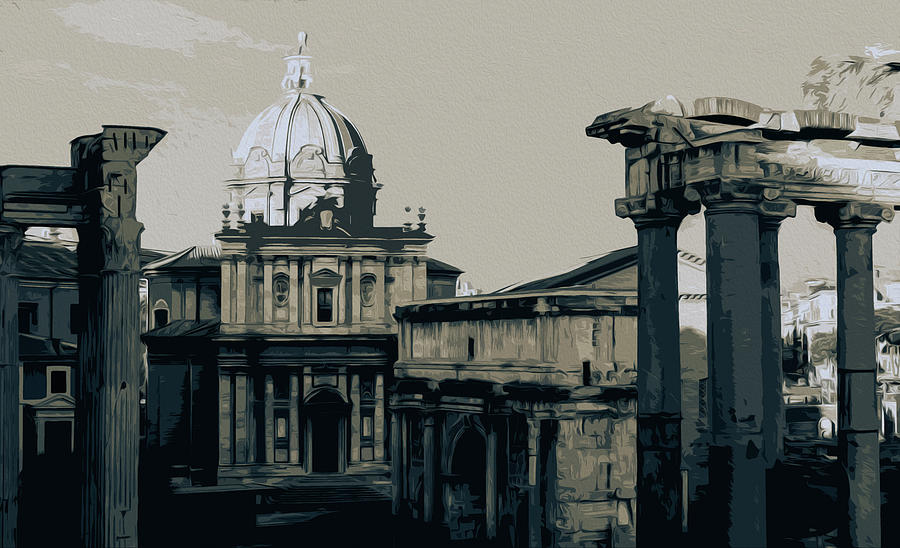 The Imperial Fora, Rome - 04 Painting by AM FineArtPrints