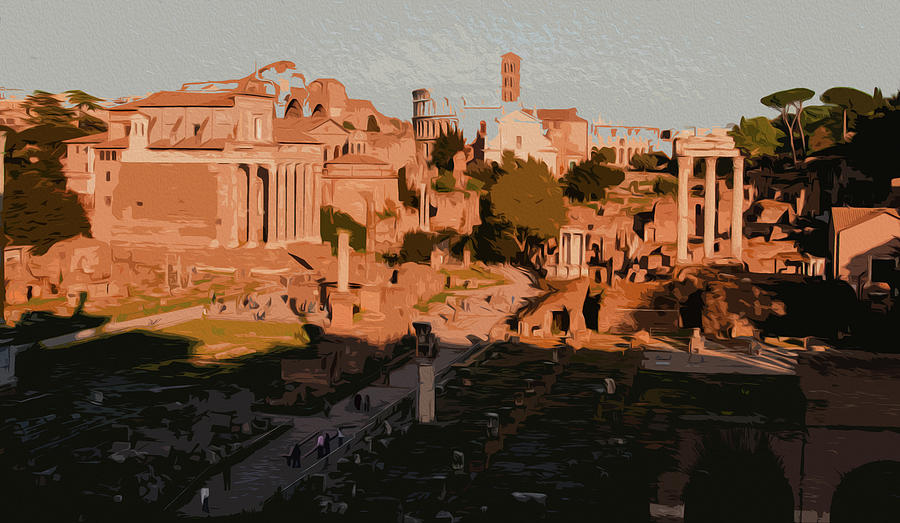 The Imperial Fora, Rome - 05  Painting by AM FineArtPrints