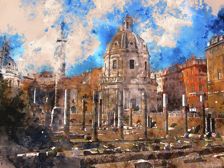 The Imperial Fora, Rome - 12 Painting by AM FineArtPrints
