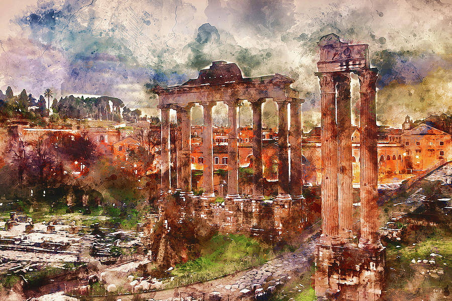 The Imperial Fora, Rome - 13 Painting by AM FineArtPrints