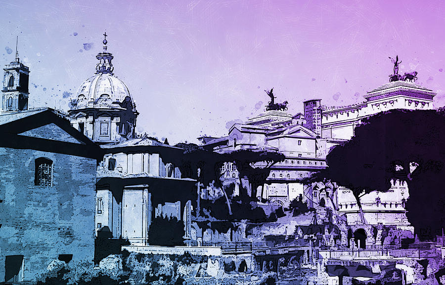 The Imperial Fora, Rome - 16 Painting by AM FineArtPrints